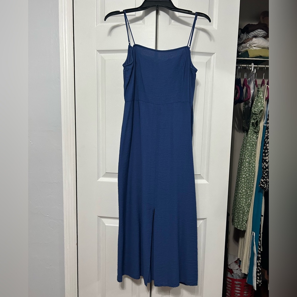 H&M Navy Maxi Dress with Spaghetti Straps